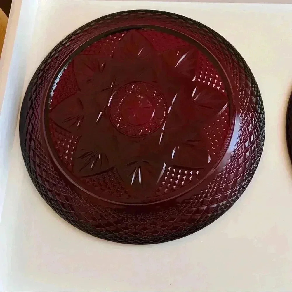 Cristal D’Arques Durand Antique Ruby Dinner Plates (2) - Picture 4 of 6